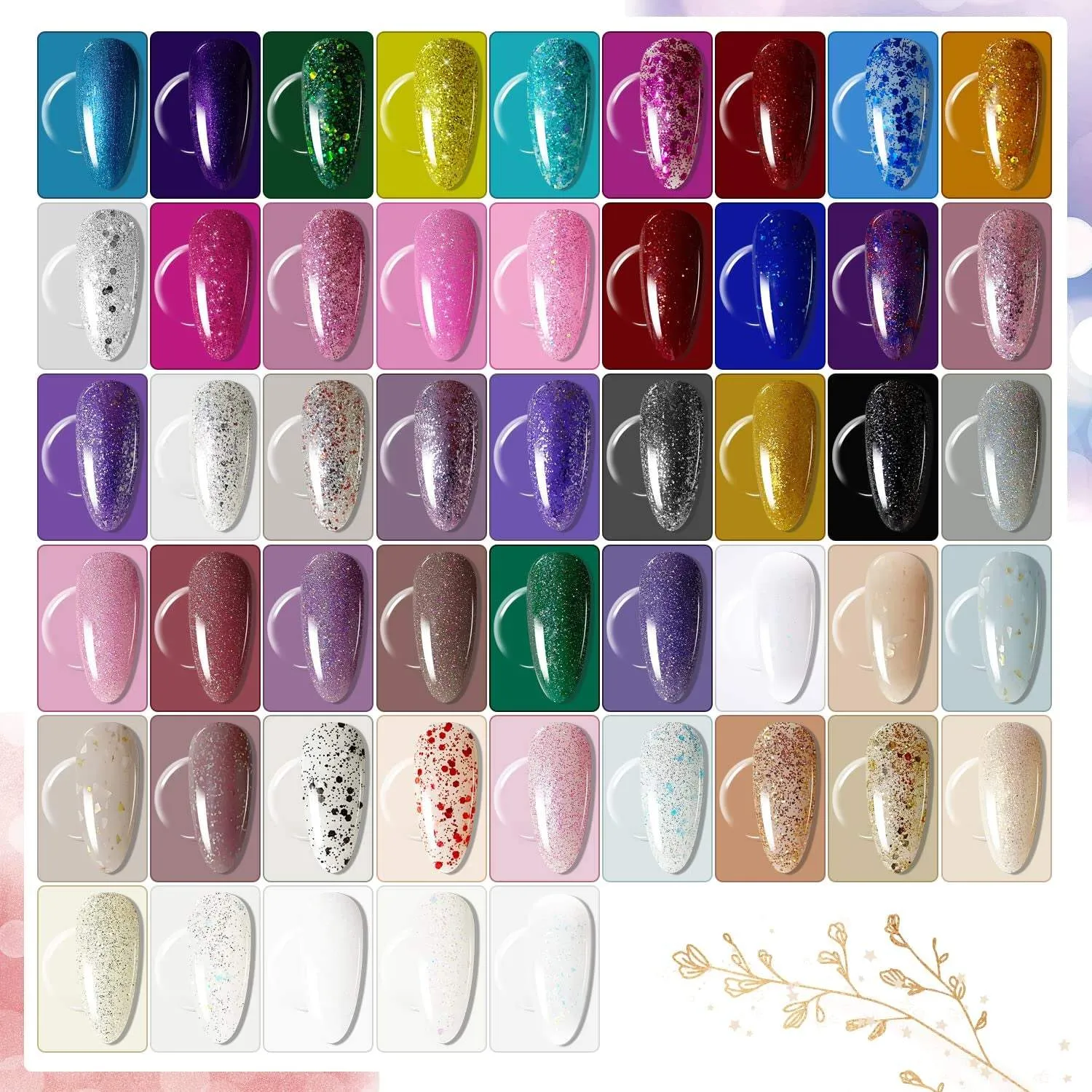 100 Pieces Matte Gel Nail Polish Multi-Color