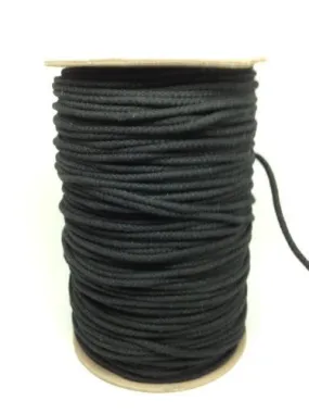 1/8" Black Unglazed Cotton Tie Line / Trick Line