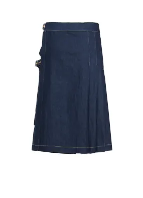 8OZ UNEVEN THREAD DENIM WRAPPED TUCK SKIRT