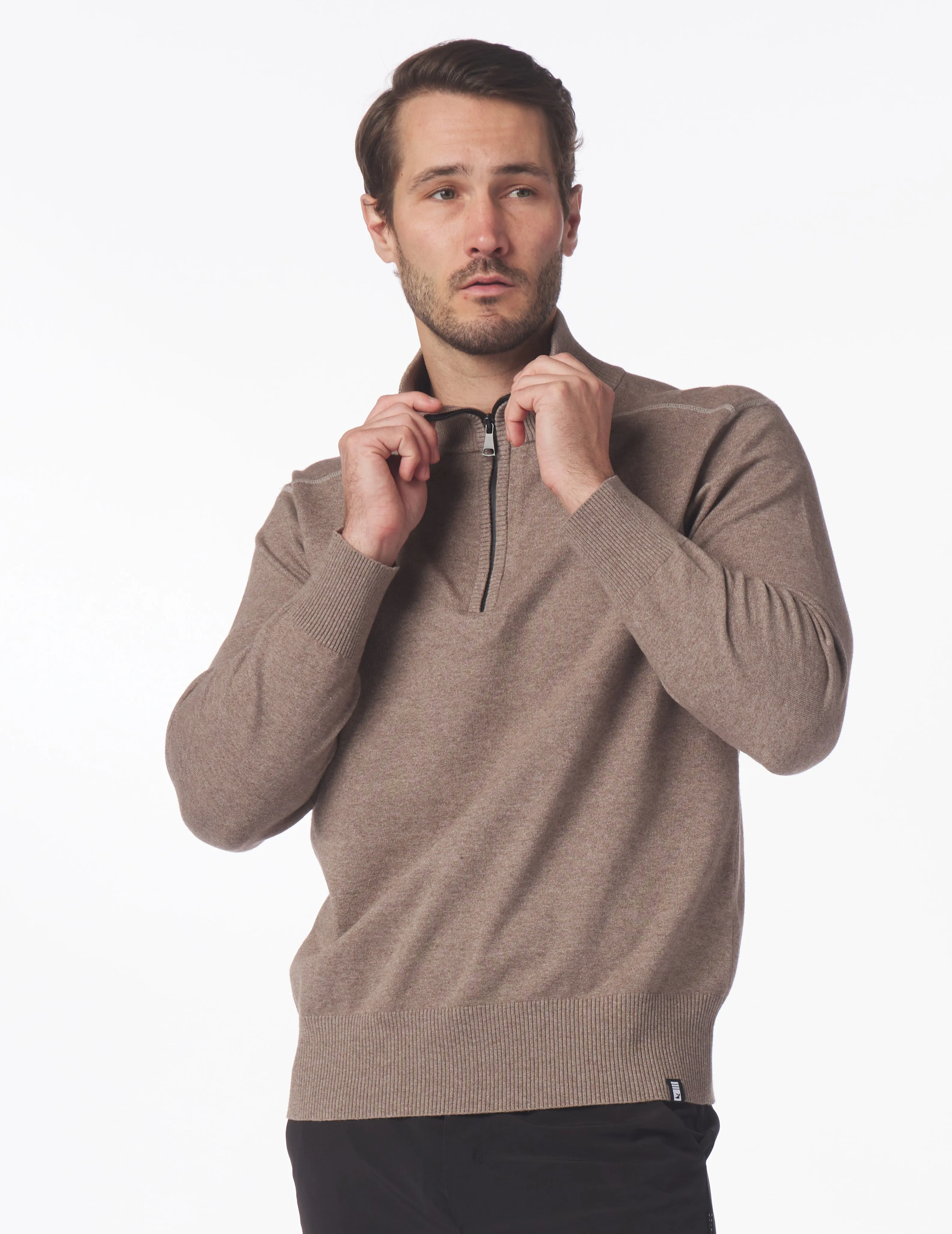 Ace 1/4 Zip: Mocha Heather