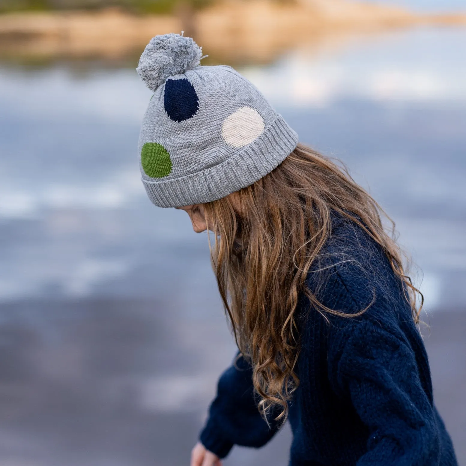 Acorn Kids: Spots Merino Beanie Grey