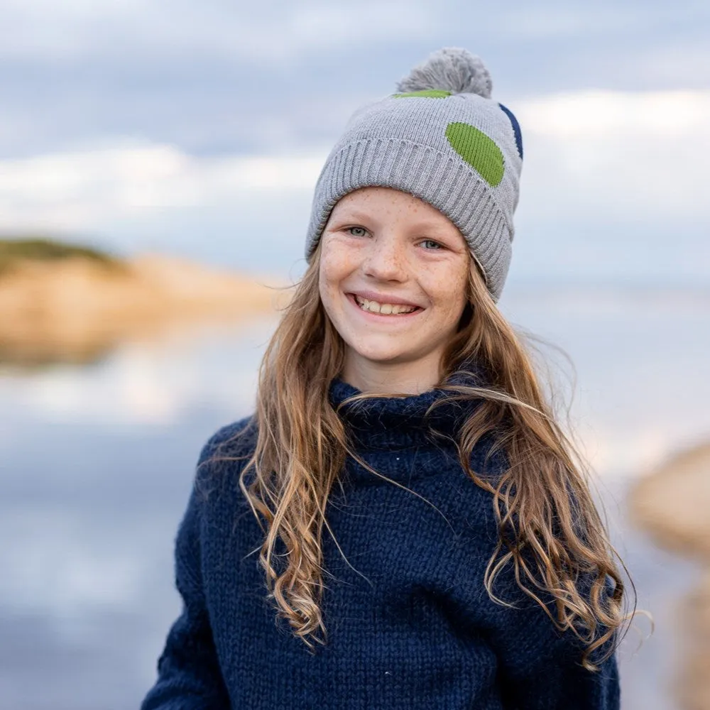 Acorn Kids: Spots Merino Beanie Grey