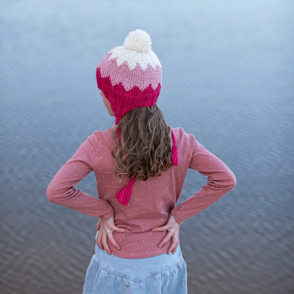 Acorn Kids: Zig Zag Beanie Pink and Cream