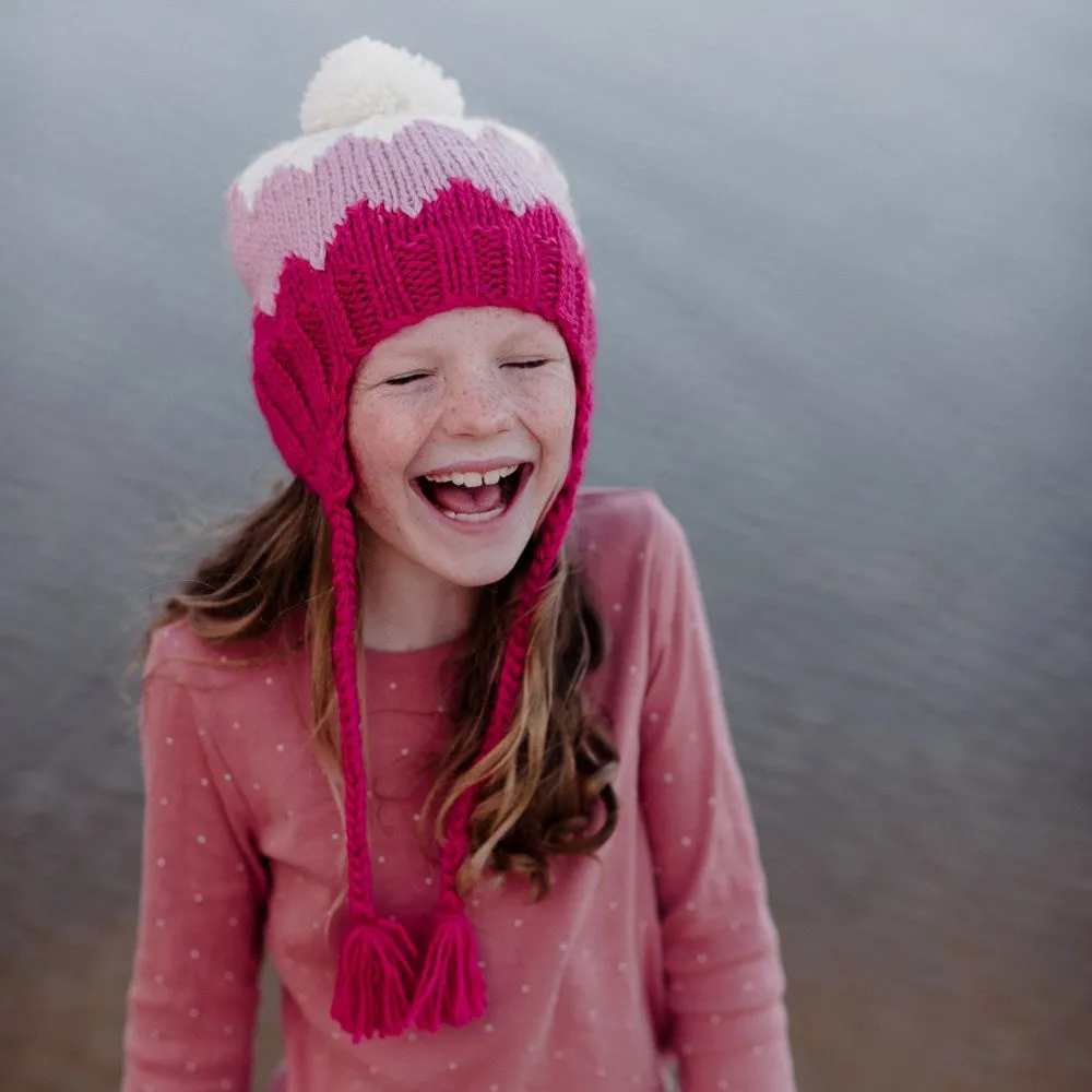 Acorn Kids: Zig Zag Beanie Pink and Cream