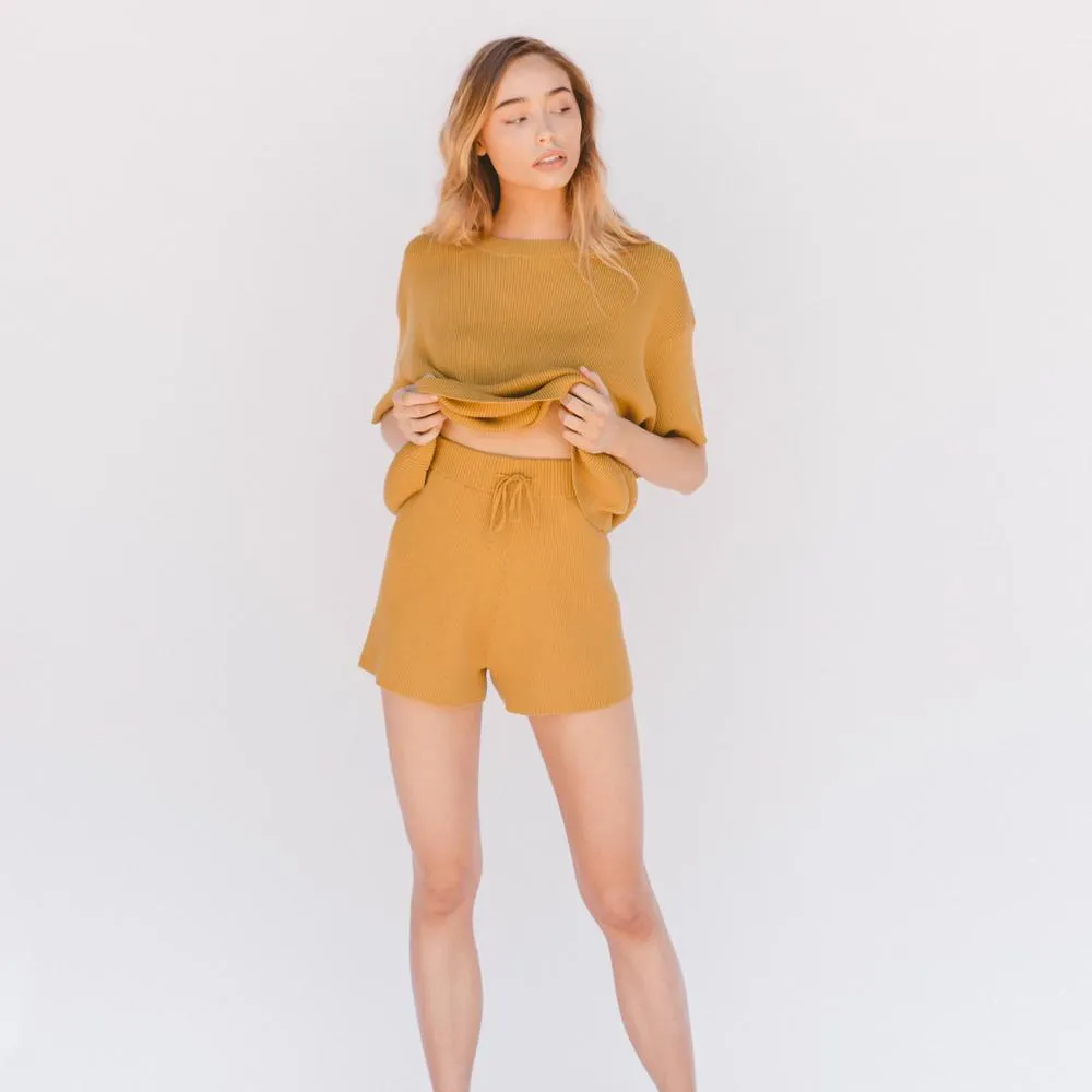 Alex Knit Tee - Mustard