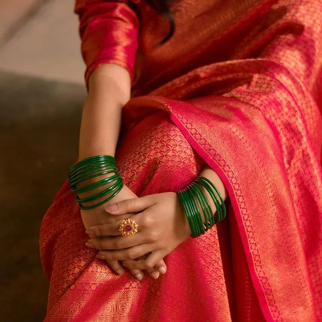 Amazing Dark Pink Soft Silk Saree with Innovative Blouse Piece