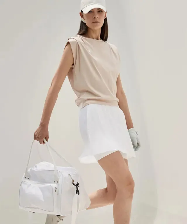 Anell Elegant Lightweight Pleated Golf Skirt in White