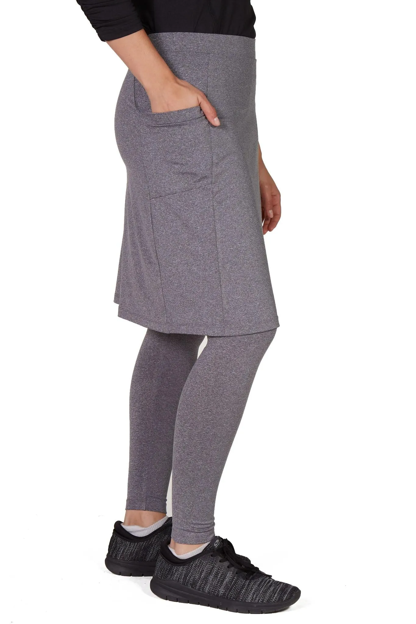 Ankle Fit Snoga Athletic Skirt in Heather Grey