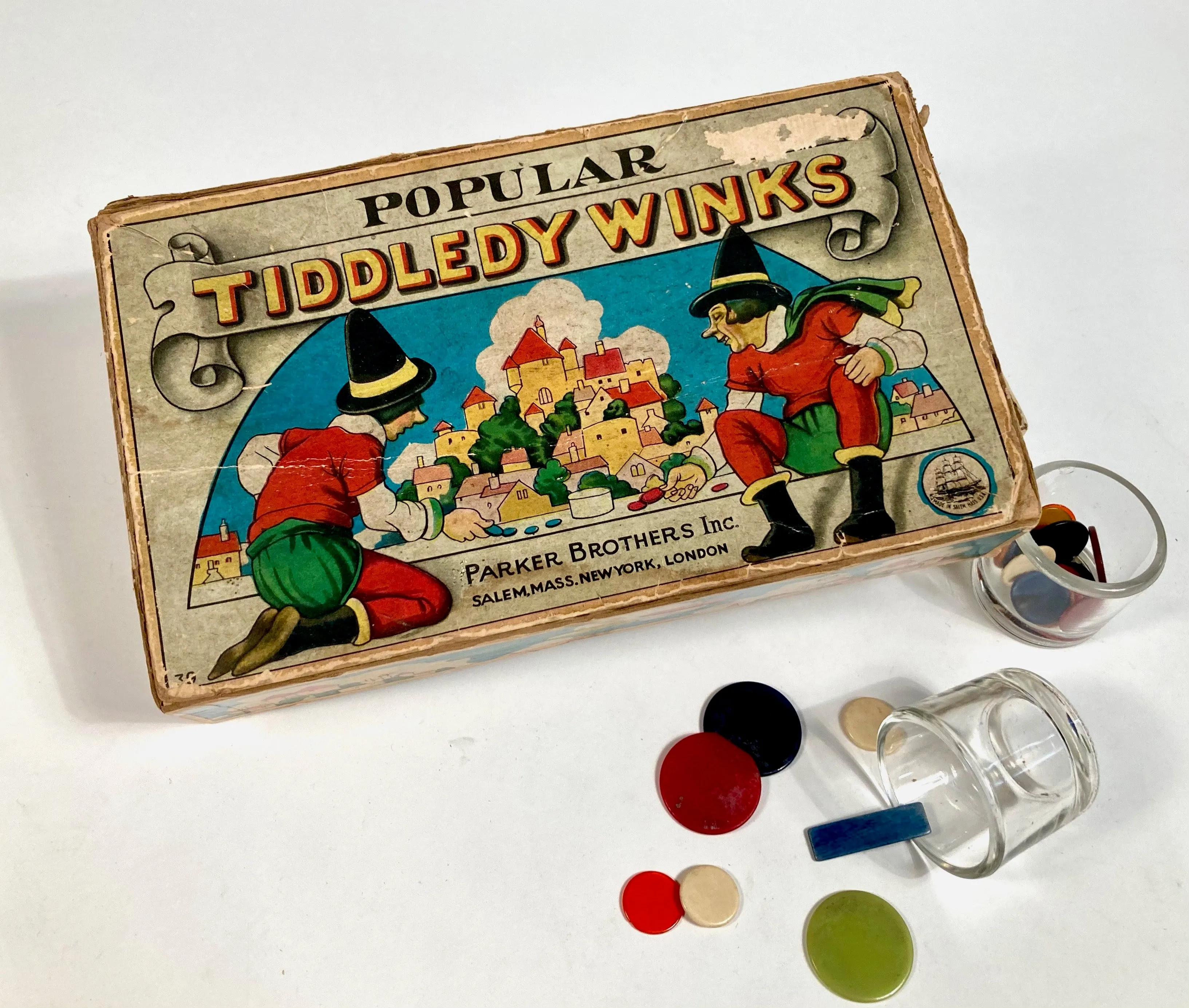 Antique 1920's-1930's TIDDLEDY WINKS Children's Game, Parker Brothers