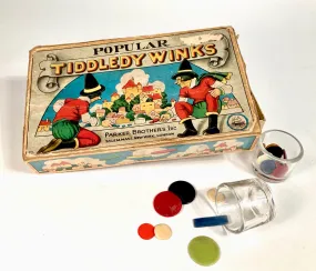 Antique 1920's-1930's TIDDLEDY WINKS Children's Game, Parker Brothers