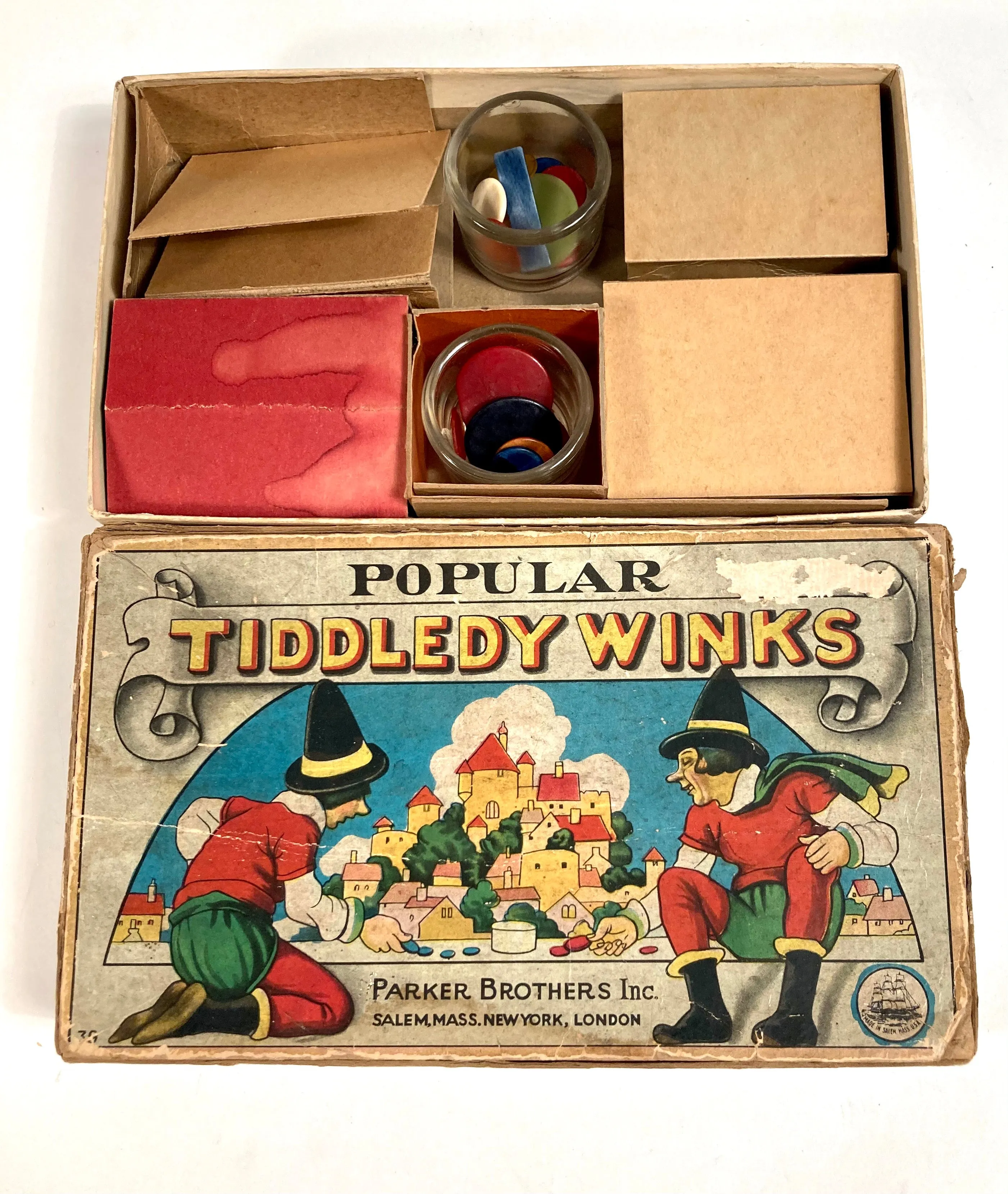 Antique 1920's-1930's TIDDLEDY WINKS Children's Game, Parker Brothers