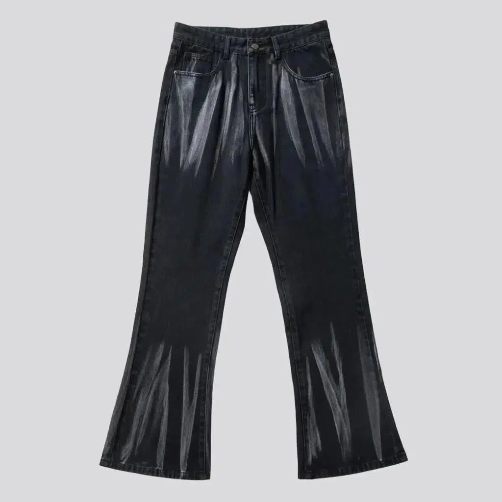 Baggy men's painted jeans