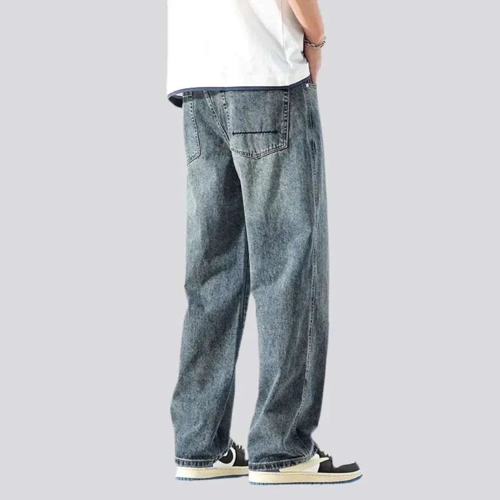 Baggy mid-waist jeans
 for men