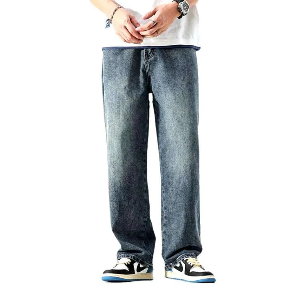 Baggy mid-waist jeans
 for men