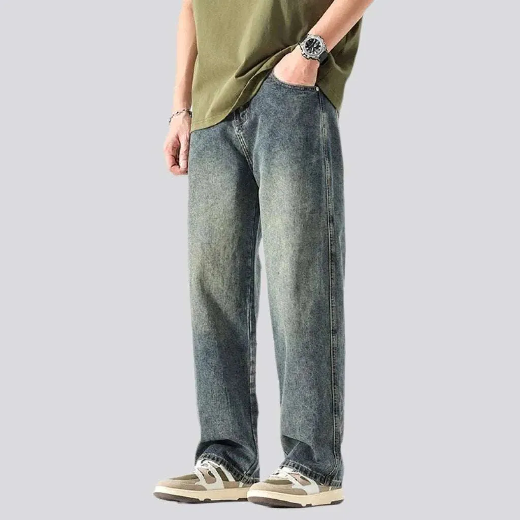 Baggy mid-waist jeans
 for men