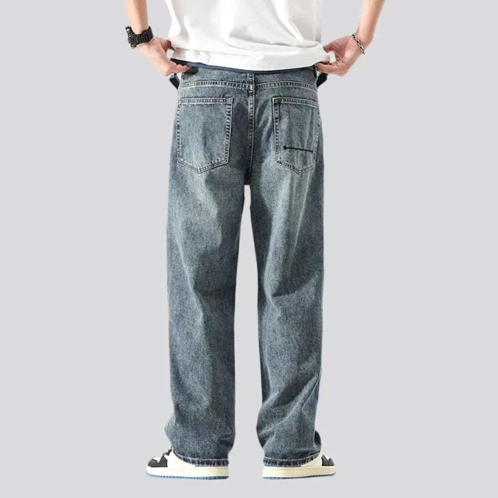 Baggy mid-waist jeans
 for men