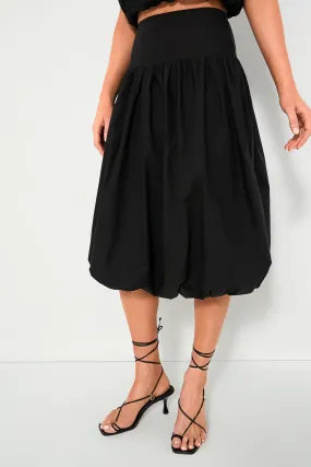 Black Nicollete Midi Skirt