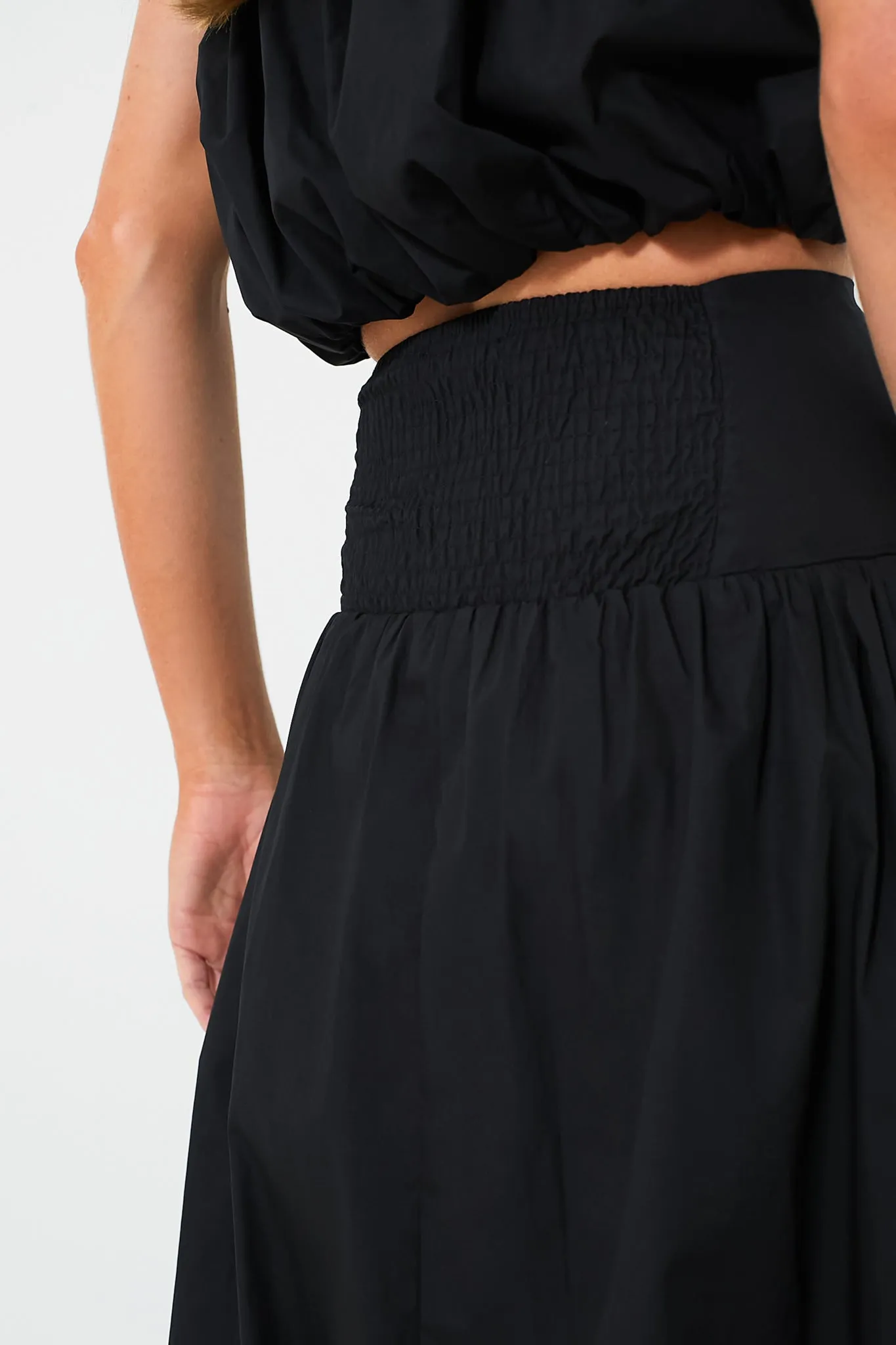 Black Nicollete Midi Skirt