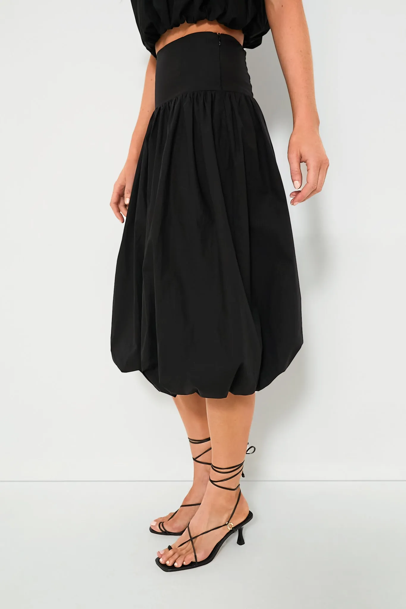 Black Nicollete Midi Skirt