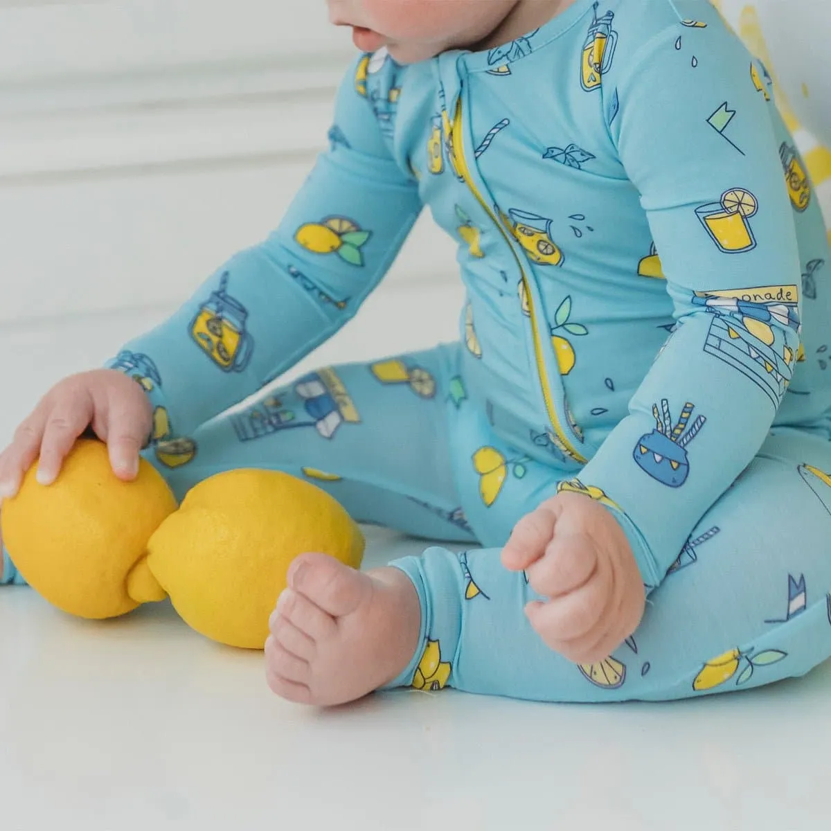 Blue Lemonade Bamboo Convertible Footie