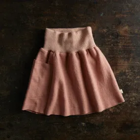 Boiled Merino Wool Skirt - Rose