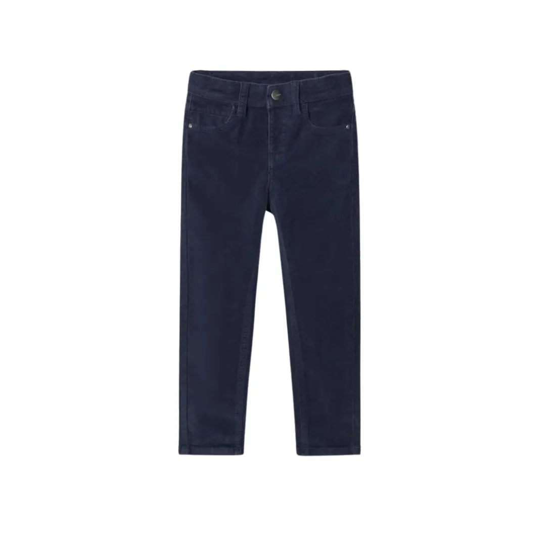 Boy's Corduroy Slim Fit Pants- Navy