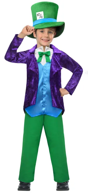 Boys Mad Hatter Wonderland Fairy Tale World Book Day Costume