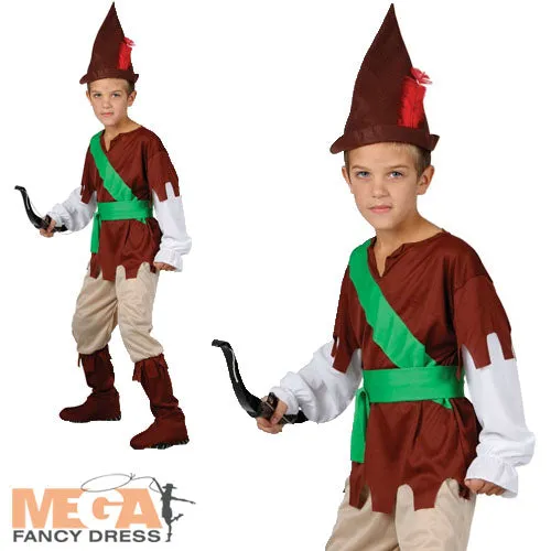 Boys Robin Hood Medieval Hunter World Book Day Fancy Dress Costume