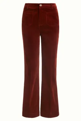 Broek met wijde pijpen | King Louie garbo pocket pants corduroy sandelwood brown