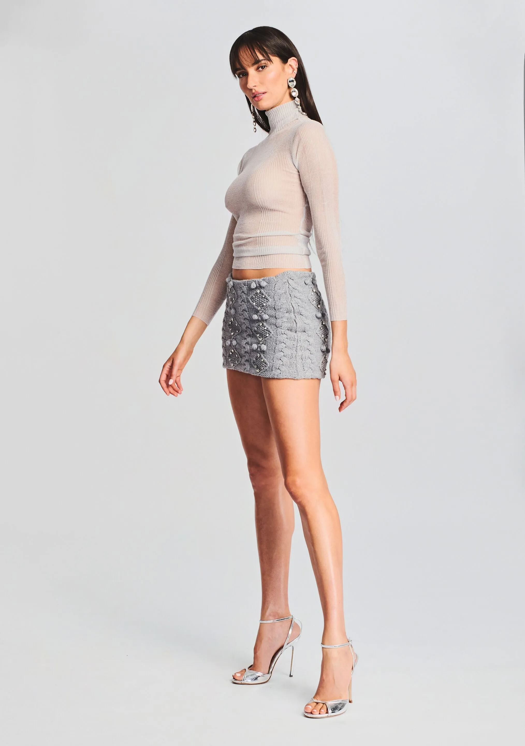 Brooke Embellished Knit Skirt