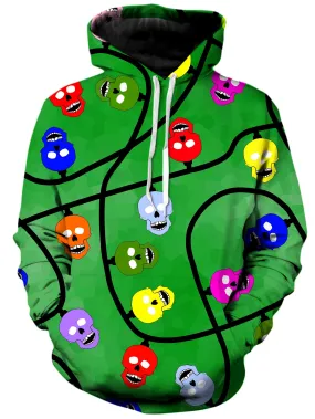 Christmas Skulls Green Unisex Hoodie