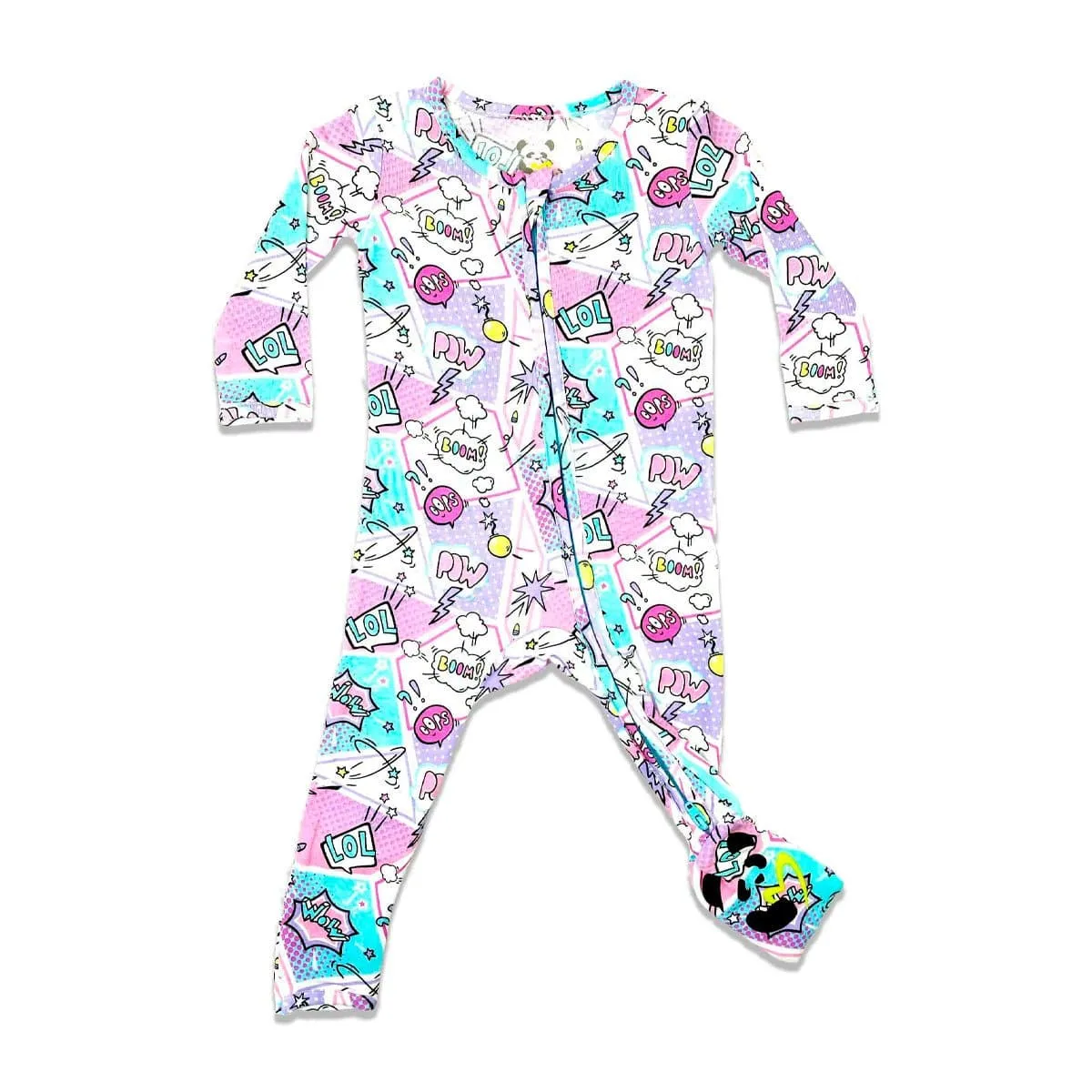 Comic Purple Bamboo Convertible Footie