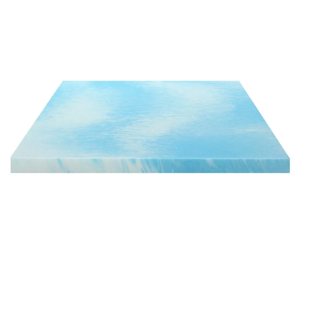 Cool Gel Swirl Infused Memory Foam 5CM Thick Mattress Topper With Bamboo Cover - Double