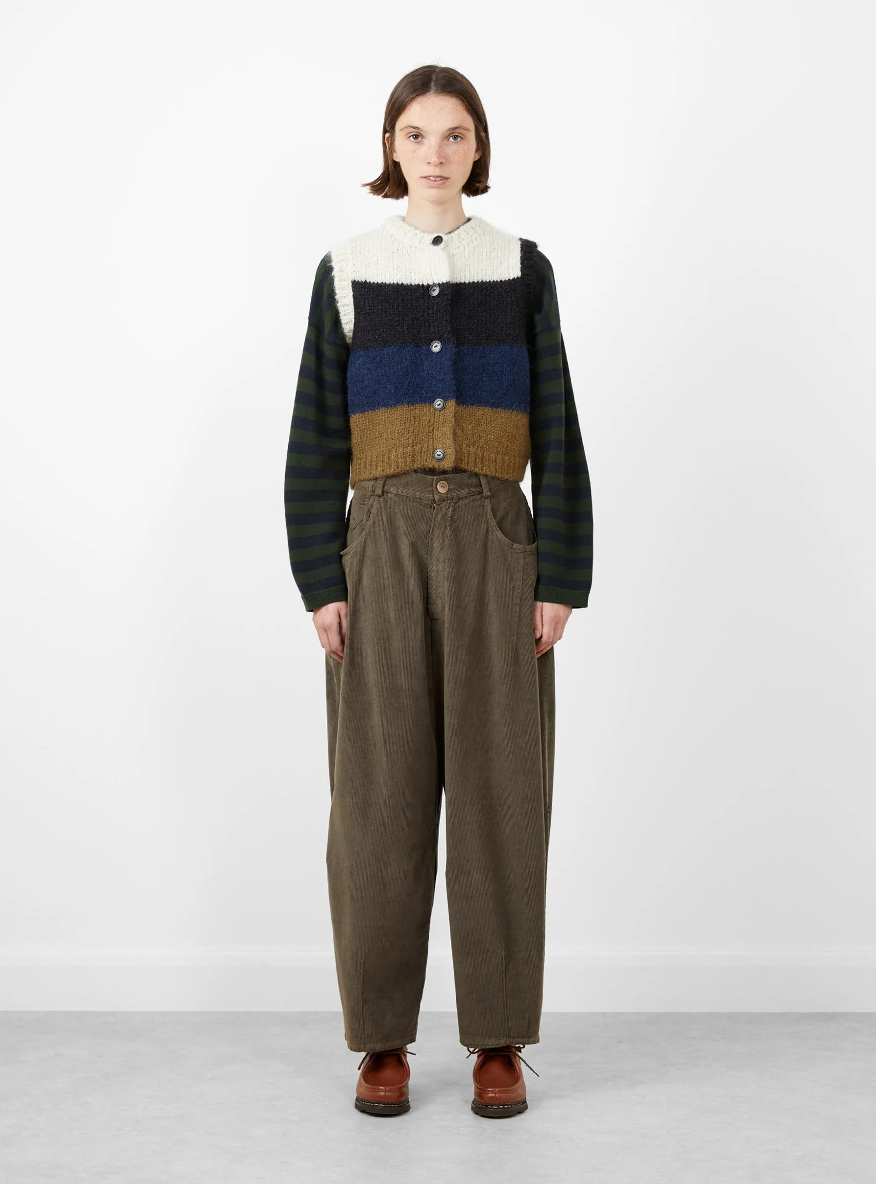 Corduroy Baggy Pants Moss