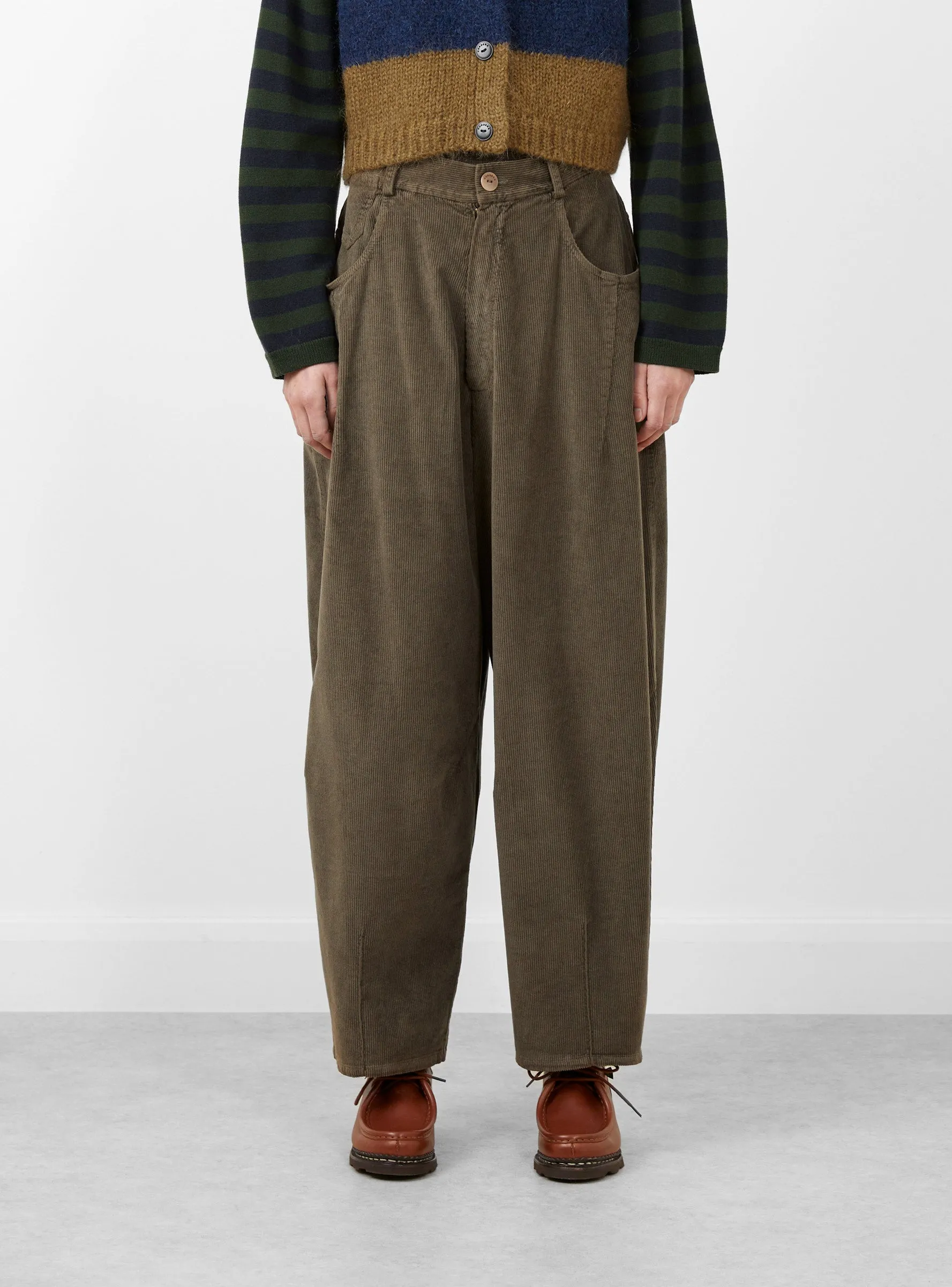 Corduroy Baggy Pants Moss