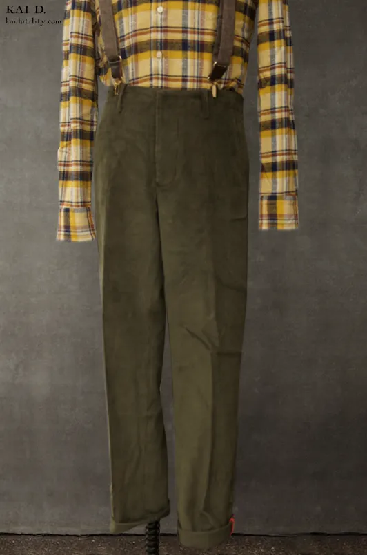 Corduroy Borough Pants - Dark Green - 33