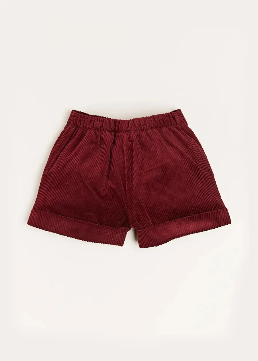 Corduroy Shorts in Burgundy (18mths-4yrs)