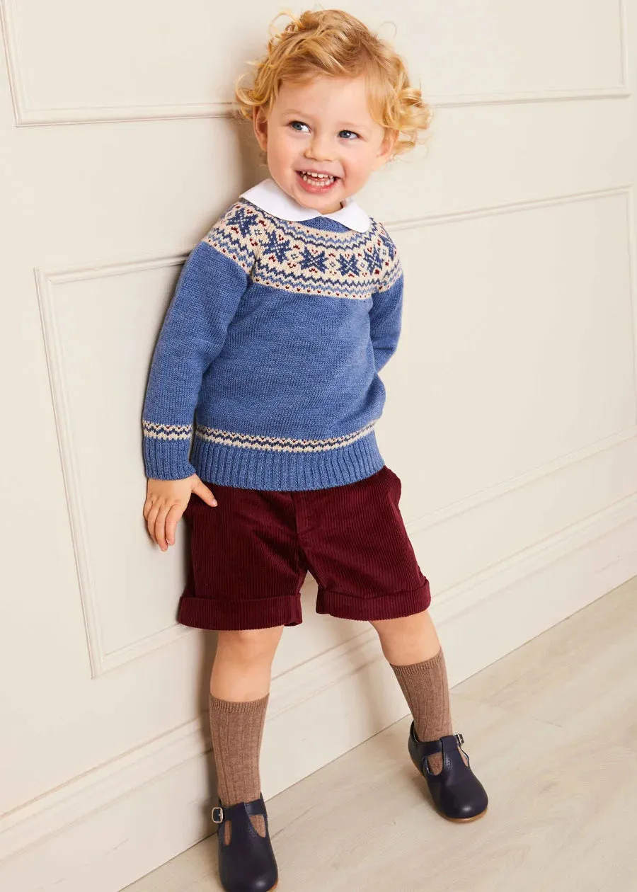 Corduroy Shorts in Burgundy (18mths-4yrs)