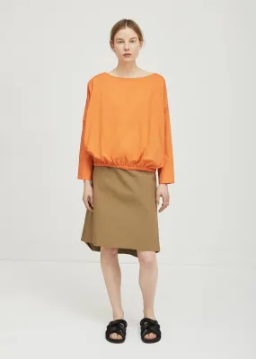 Cotton A-Line Midi Skirt