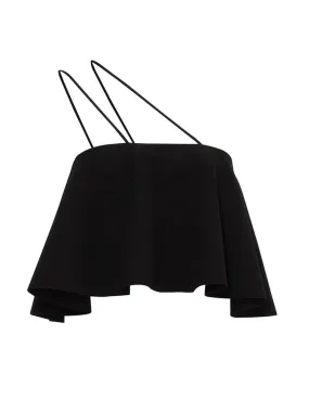 Crepe Rouleaux Flare Cropped Top