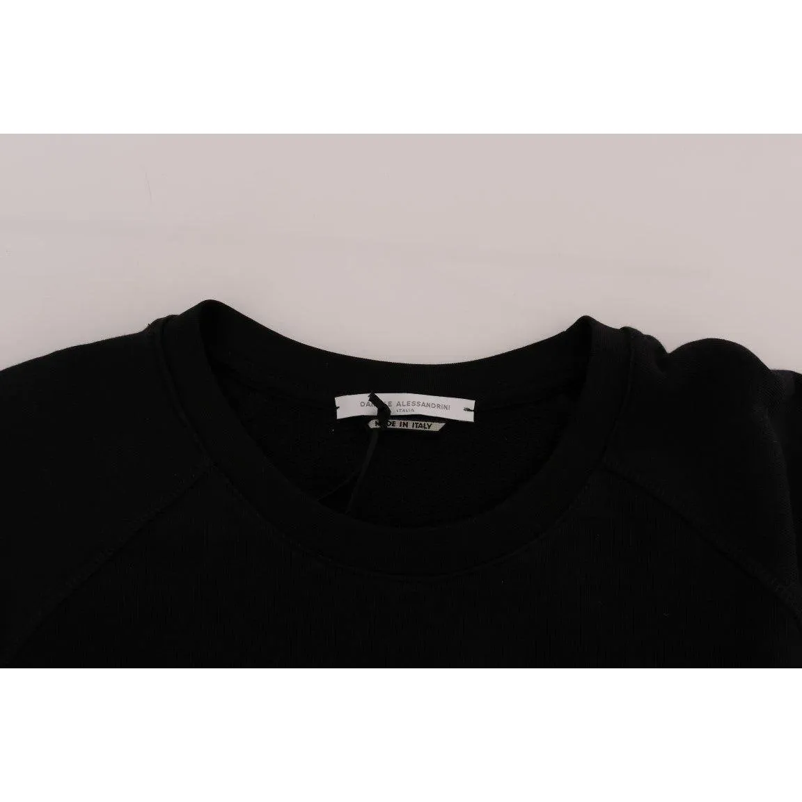 Daniele Alessandrini Elegant Black Cotton Crewneck Sweater