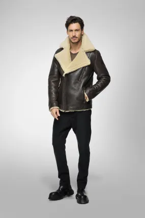 David - Brown Beige Shearling Jacket