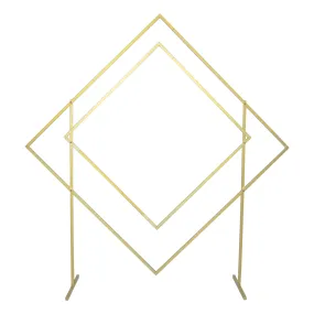 Diamond Shape Metal Arch Frame Backdrop Party Stand - Gold