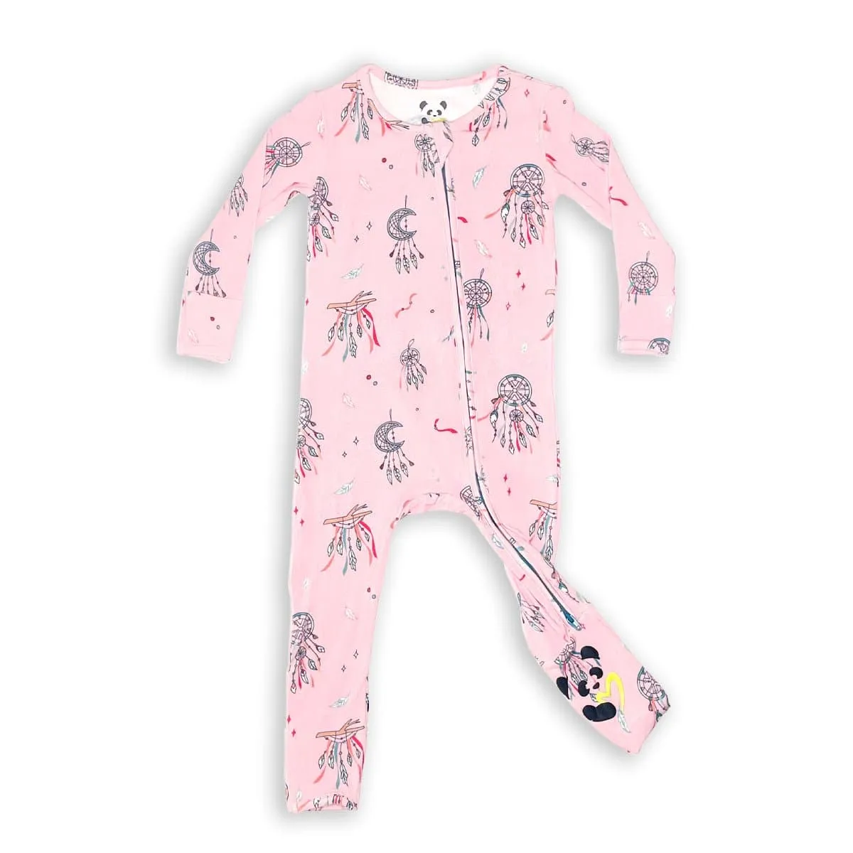 Dreamcatcher Pink Bamboo Convertible Footie