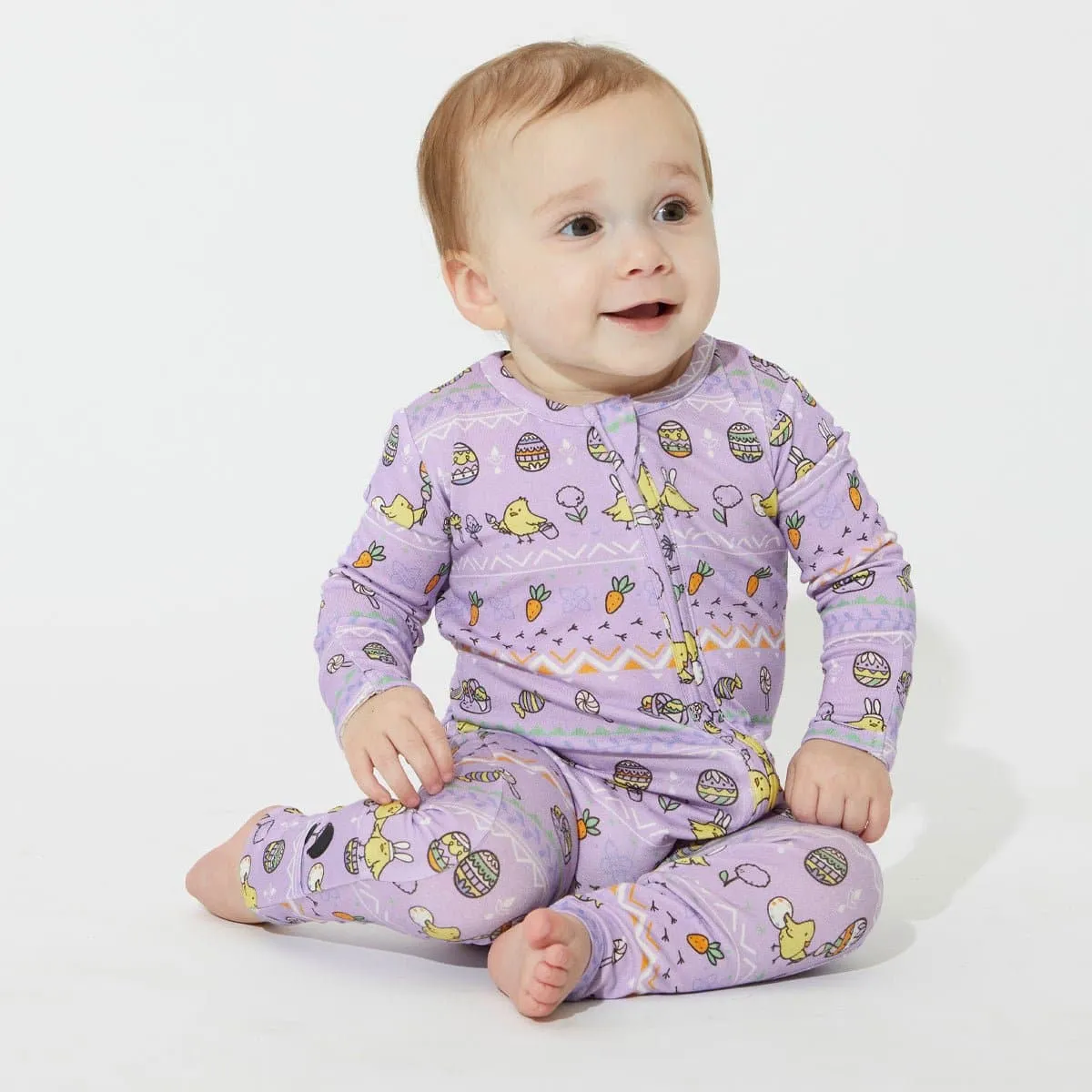 Easter Isle Purple Bamboo Convertible Footie