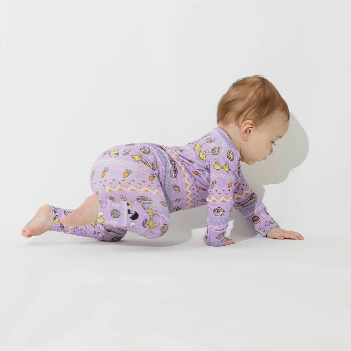 Easter Isle Purple Bamboo Convertible Footie