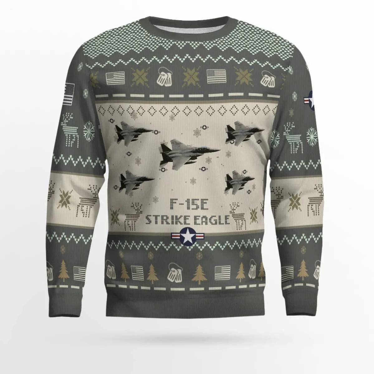 F-15E Strike Eagle F15E_Aircraft Ugly Sweater, Ugly Sweater Christmas Shirt for Men Dad Veteran