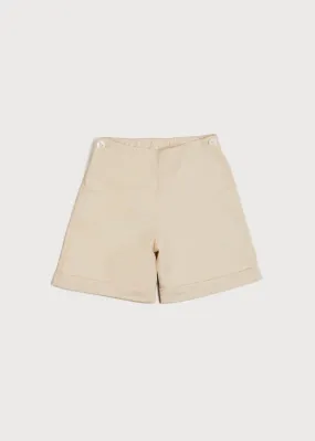 Faux Pocket Elasticated Waist Shorts in Ivory (18mths-3yrs)