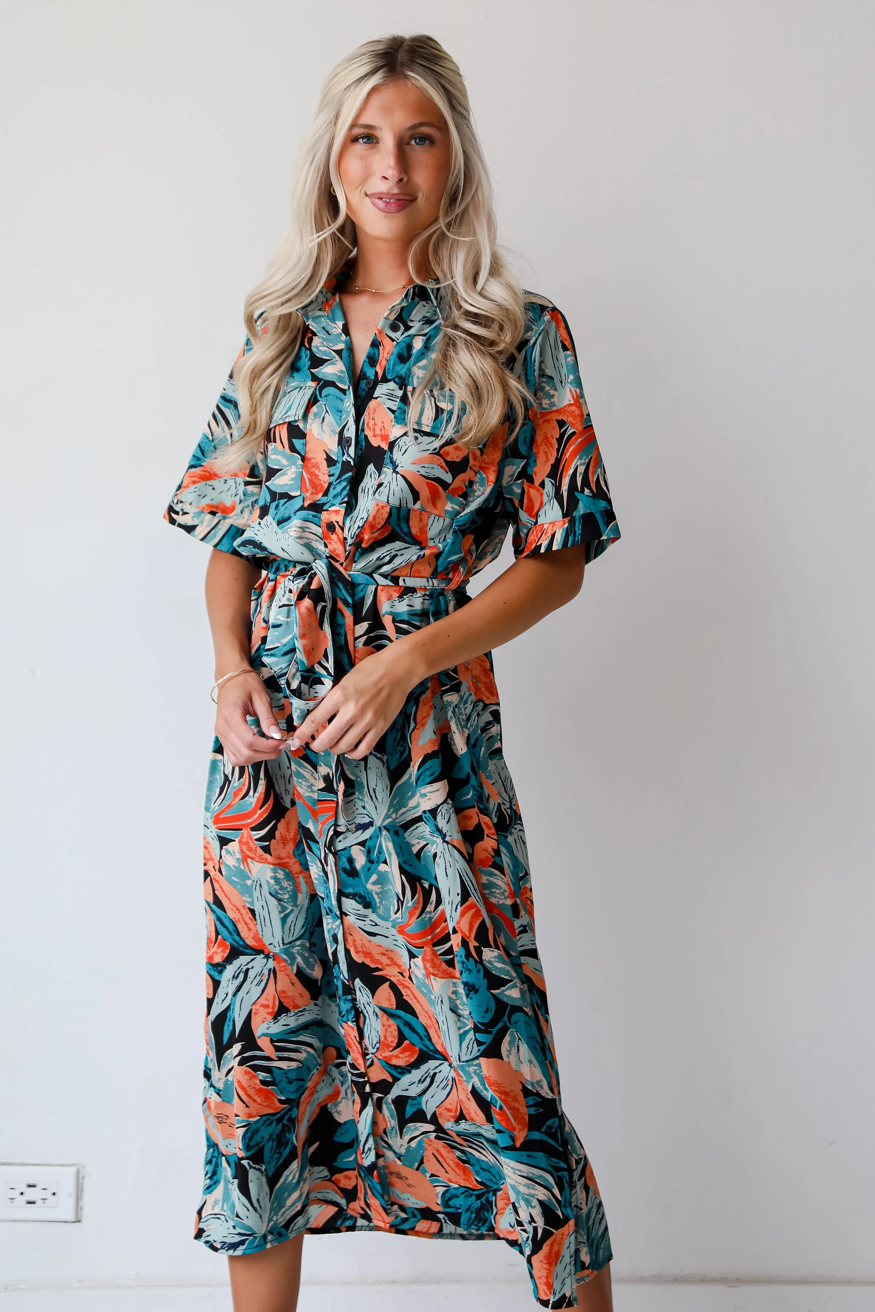 FINAL SALE - Bali Beauty Tropical Print Midi Dress