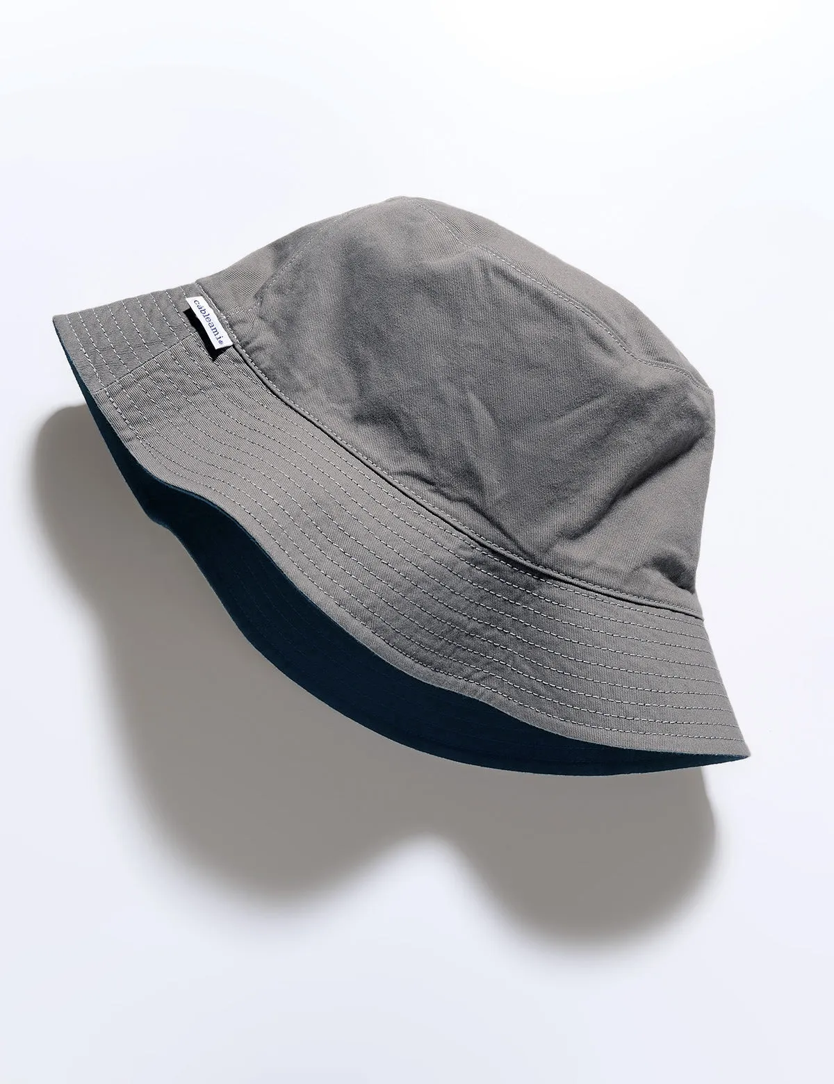 FINAL SALE: Reversible Cotton Bucket Hat - Blue/Gray